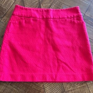 LOFT Ann Taylor Hot Pink Crepe  Design Side Zip Pocketed Lined Mini Skirt Size 4